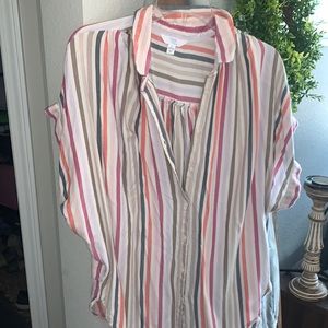 💕💕colorful Time&Tru button up shirt💕💕